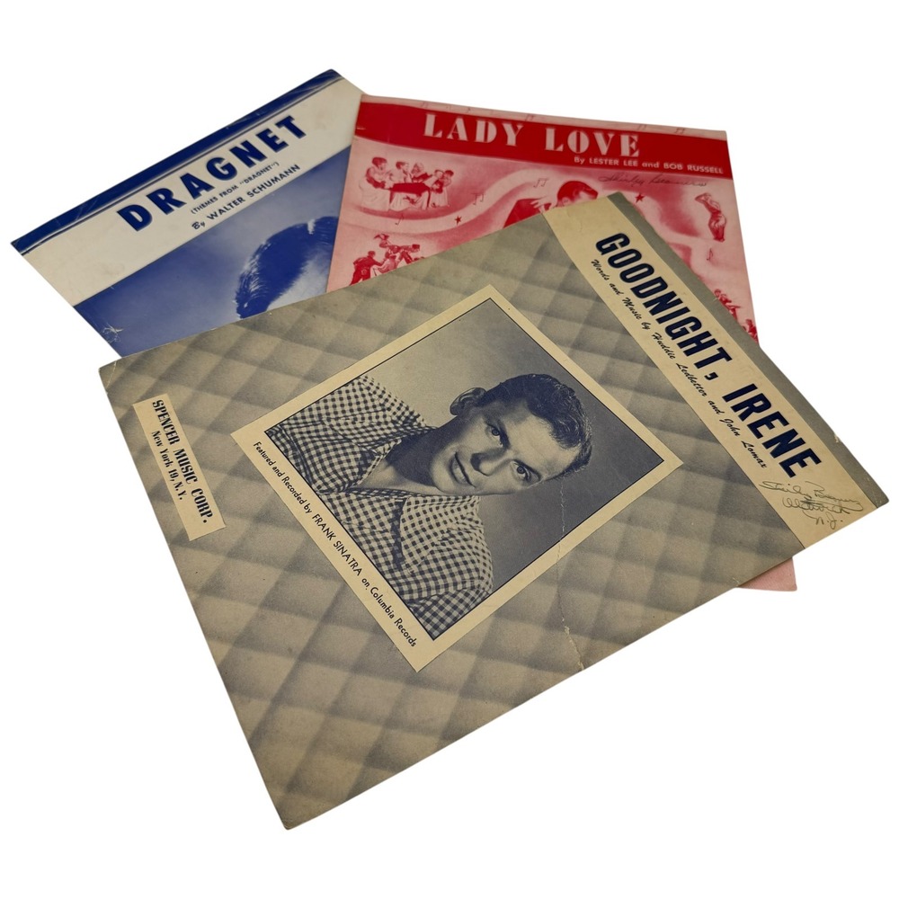 Vintage Sheet Music‎ Collection Frank Sinatra Goodnight Irene Dragnet Lady Love